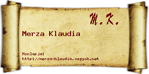 Merza Klaudia névjegykártya